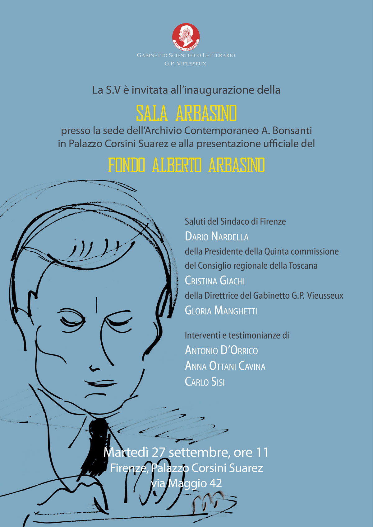 Inaugurazione della Sala Arbasino e presentazione ufficiale del FONDO ALBERTO ARBASINO