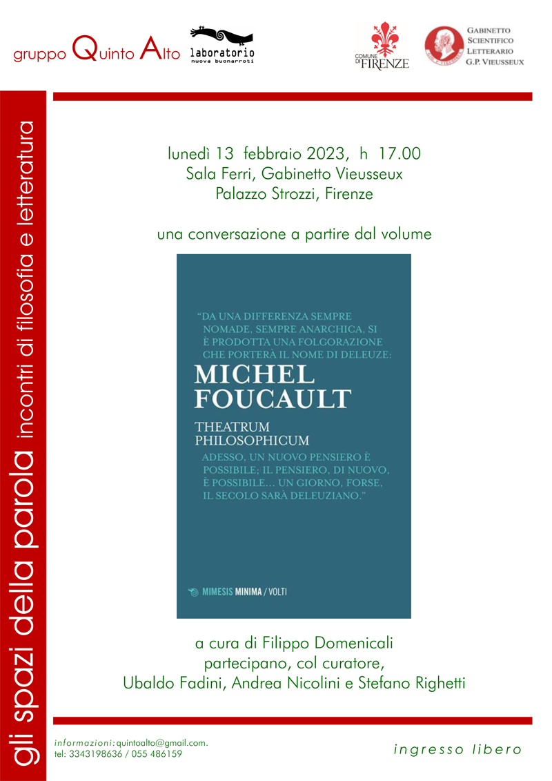 Una conversazione a partire dal volume di Michel Foucault 