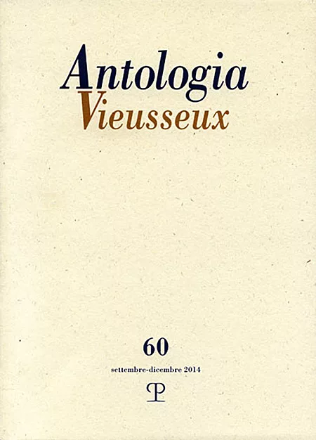 Antologia Vieusseux N. 60, settembre-dicembre 2014