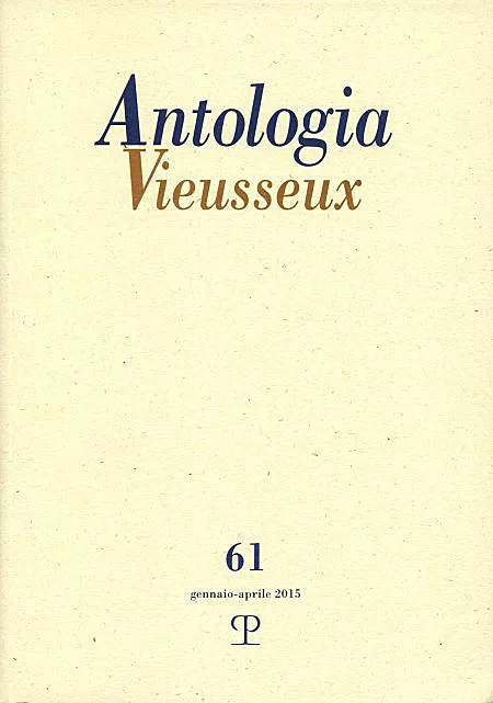 Antologia Vieusseux N. 61, gennaio-aprile 2015