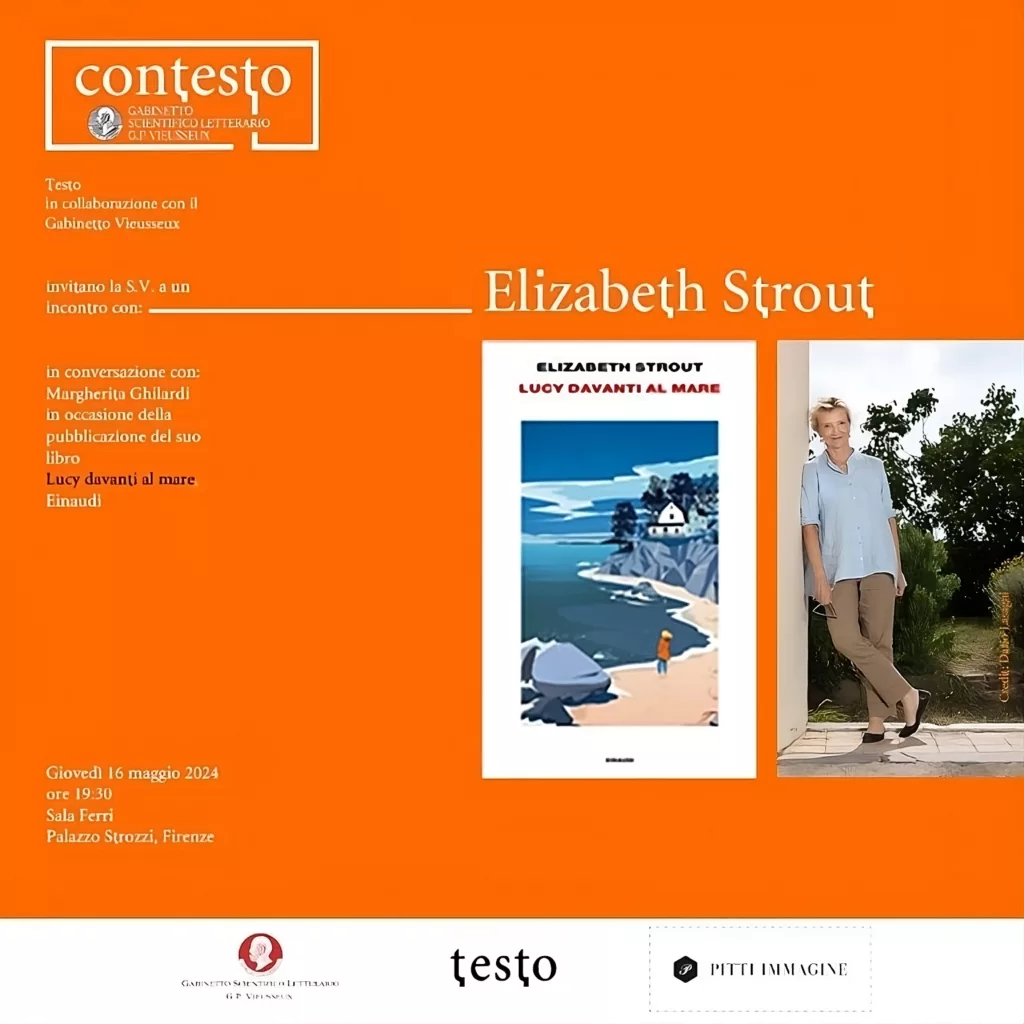 locandina Incontro con Elizabeth Strout per la presentazione del suo ultimo libro Lucy davanti al mare