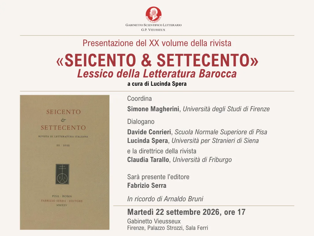 Presentazione del XX volume della rivista &laquo;Seicento & Settecento&raquo; Lessico della Letteratura Barocca
