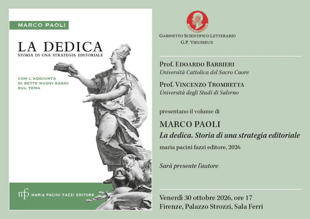Presentazione del libro di Marco Paoli "La dedica. Storia di strategia editoriale"