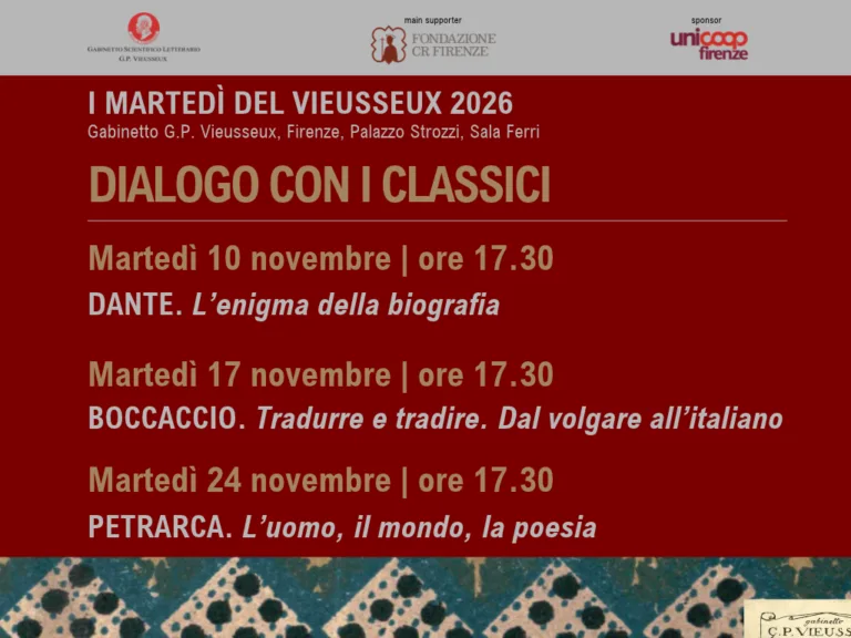 i martedì del vieusseux 2026 | DIALOGO CON I CLASSICI