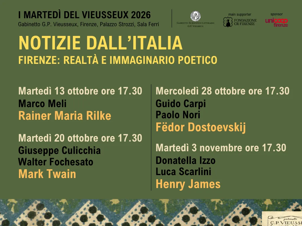 Notizie dall&rsquo;Italia Firenze: realt&agrave; e immaginario poetico